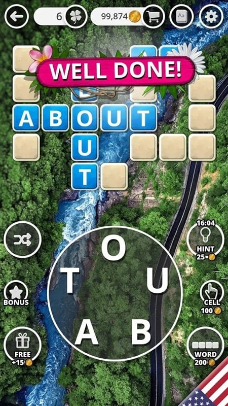 Word Land mod apk gameplay screen