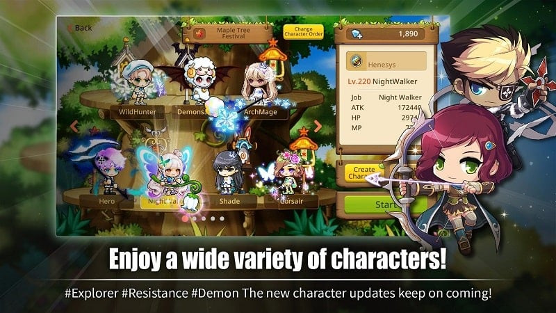 MapleStory M - Connect with other players and participate in guild activities.