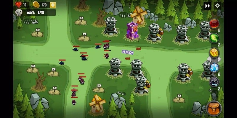 Master Defense gameplay showing the defense system