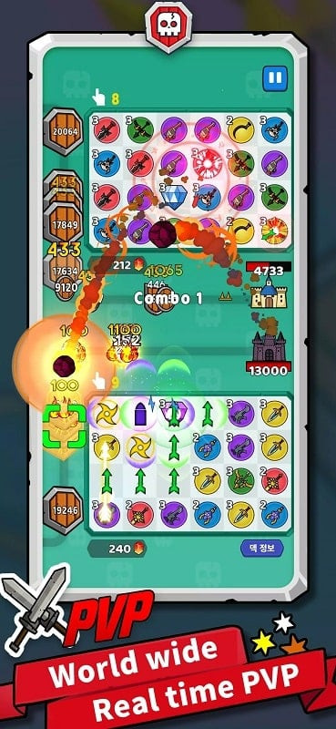 Match War!: Puzzle & Defense gameplay on Android