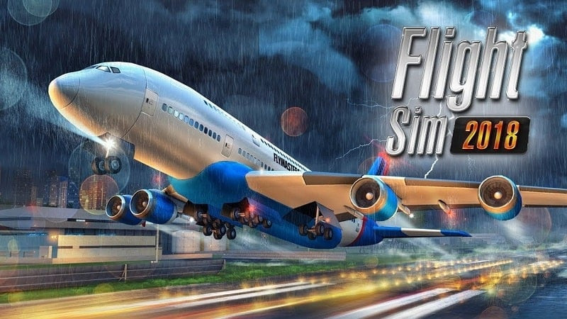 Airplane Flying in Flight Sim 2018