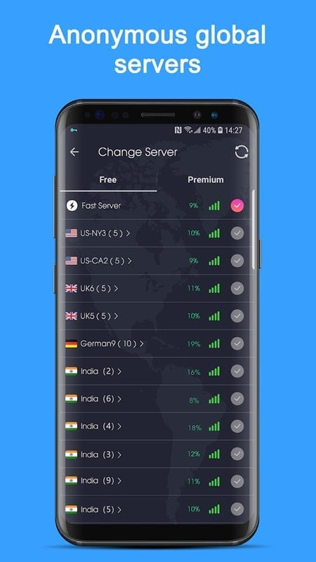 Global VPN servers