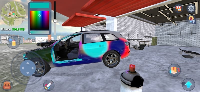 Overview of the garage in Mechanic 3D My Favorite Car