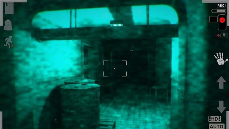 Mental Hospital V apk game interface on a phone, displaying a dark and eerie scene