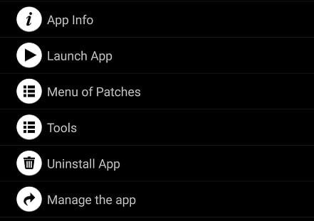 Patches Menu