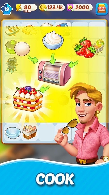 Merge Cooking: Theme Restaurant MOD APK gameplay screenshot