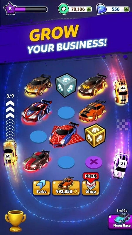 Upgrading Cars in Merge Cyber Car