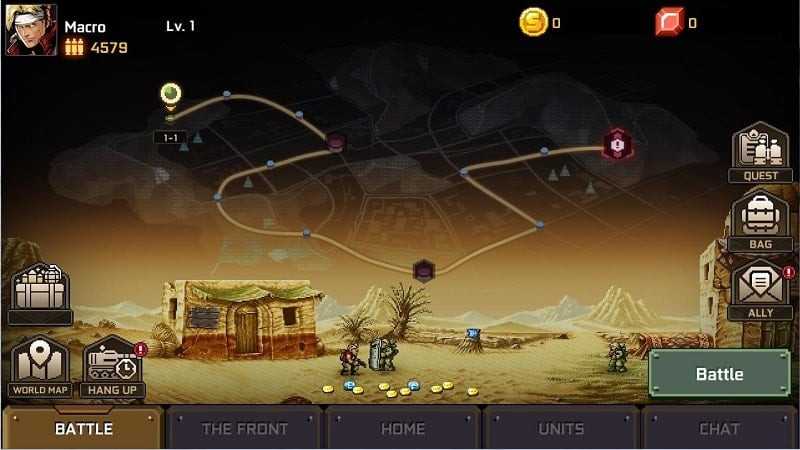 Metal Slug Commander mod - Giao diện chiến đấu