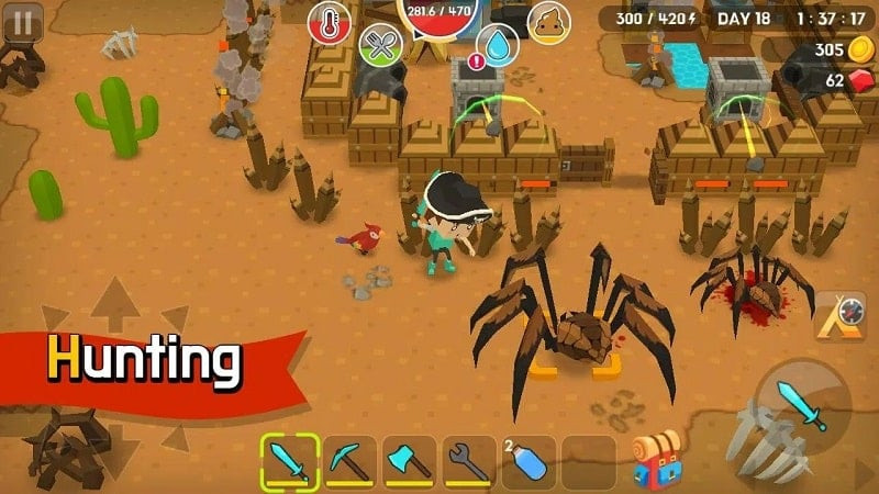 Mine Survival gameplay screenshot with mod features