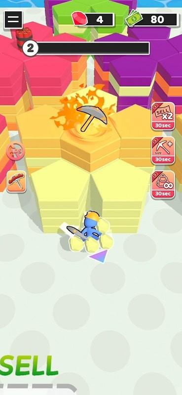 Mining Master gameplay screenshot showing collectible items