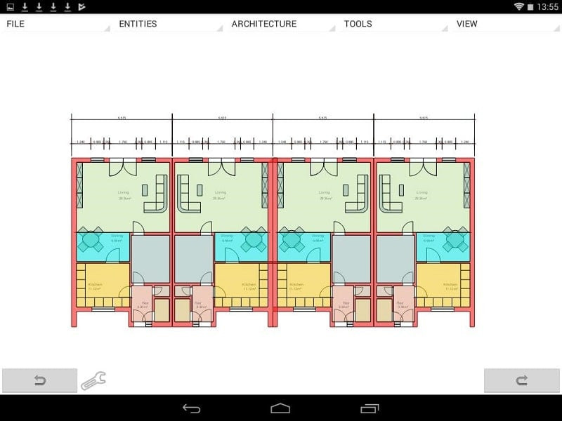 MobilCAD 2D Pro CAD user interface