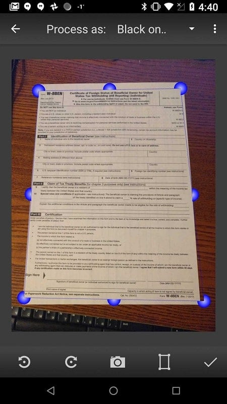 Mobile Doc Scanner (MDScan) + OCR scanning documents