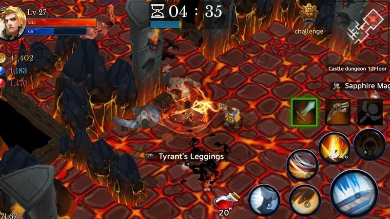 Fighting a boss in Monster Dungeon: Hunting Master APK