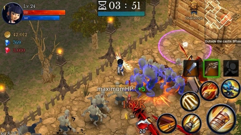 Exploring a dungeon in Monster Dungeon: Hunting Master APK