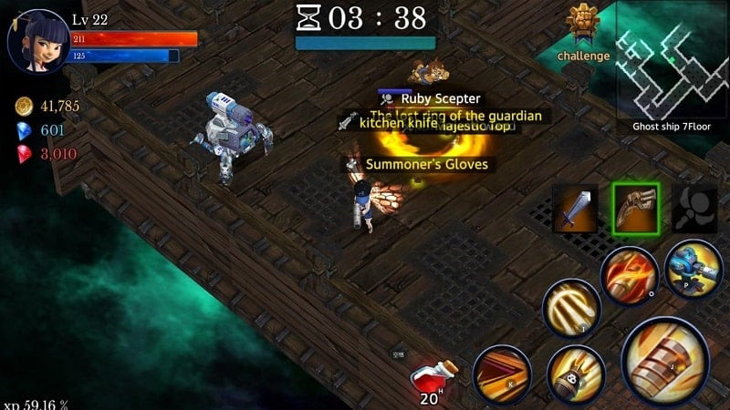 Upgrading equipment in Monster Dungeon: Hunting Master MOD APK