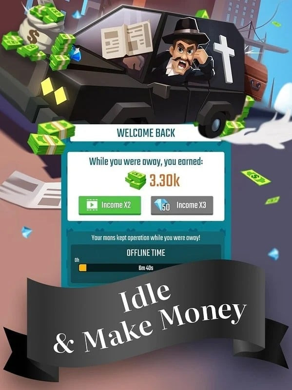 Idle gameplay with huge profits