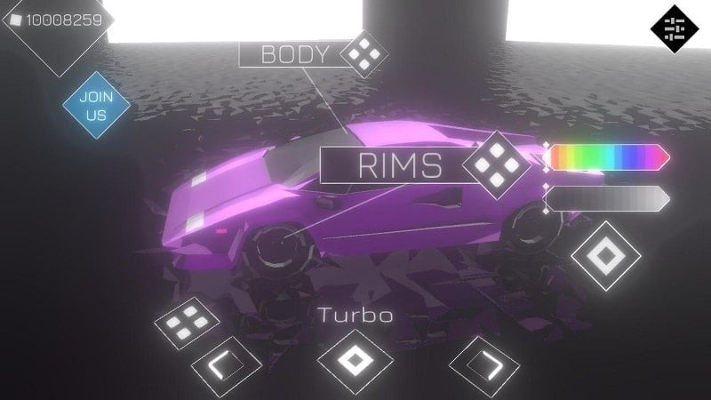 Music Racer car customization screenshot