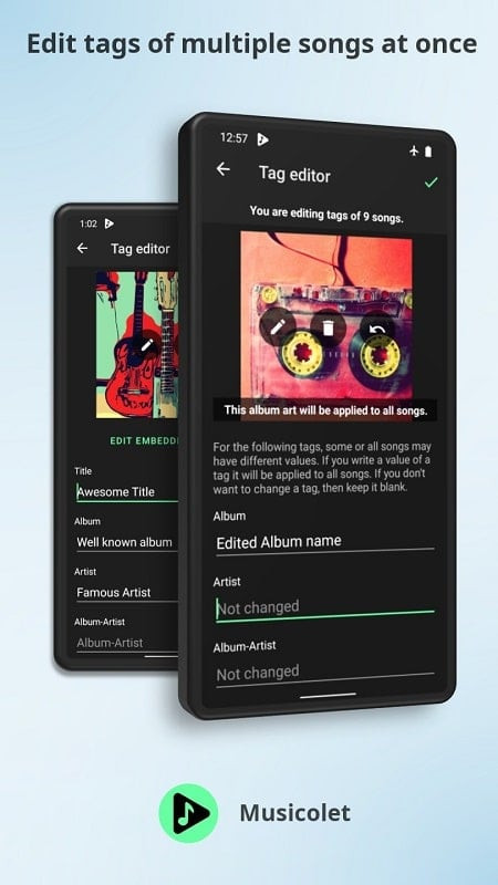 Musicolet Music Player MOD APK Interface