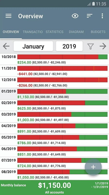 My Budget Book app on Android