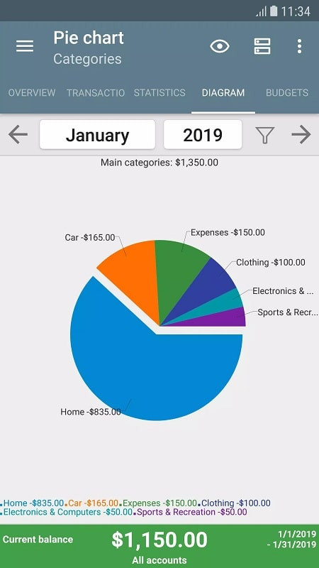 My Budget Book APK interface