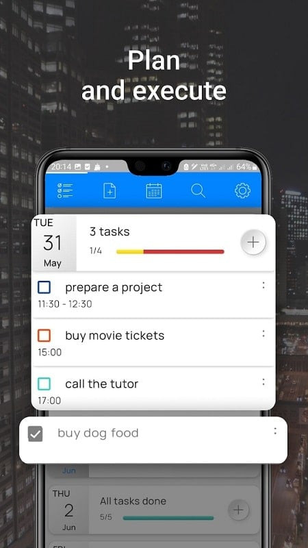 My Tasks MOD APK planning feature