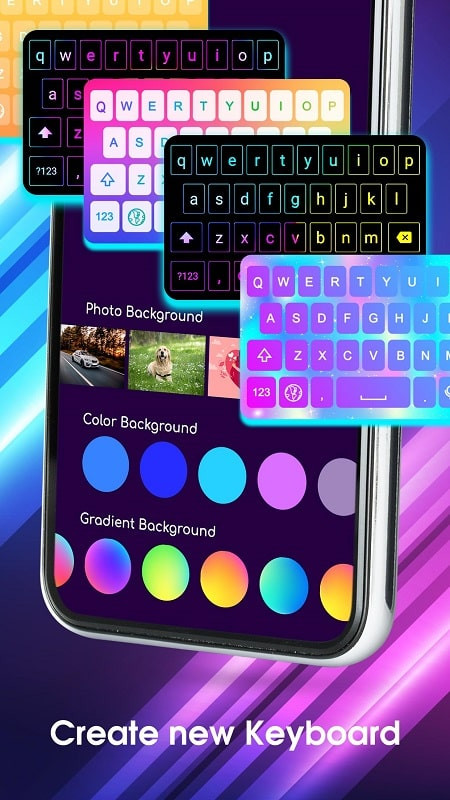 Customizing effects in Neon LED Keyboard MOD APK