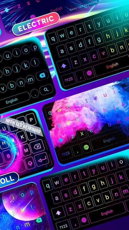 Neon LED Keyboard theme library