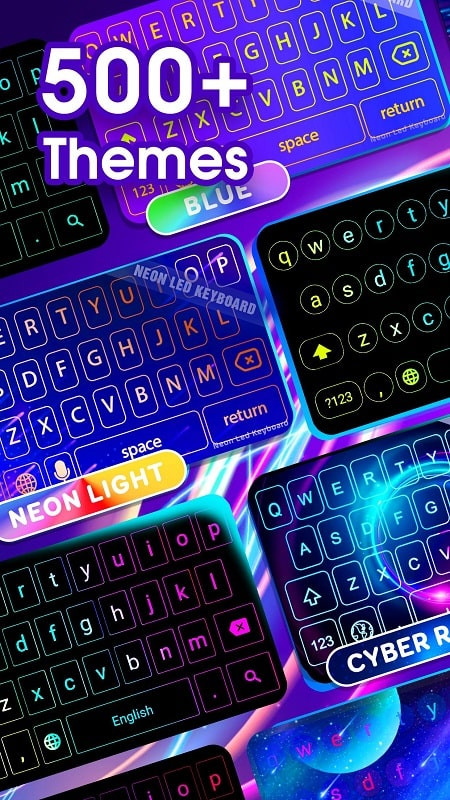 Neon LED Keyboard MOD APK screenshot