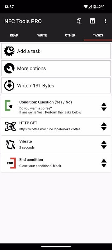 NFC Tools managing NFC data