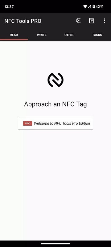 NFC Tools app settings