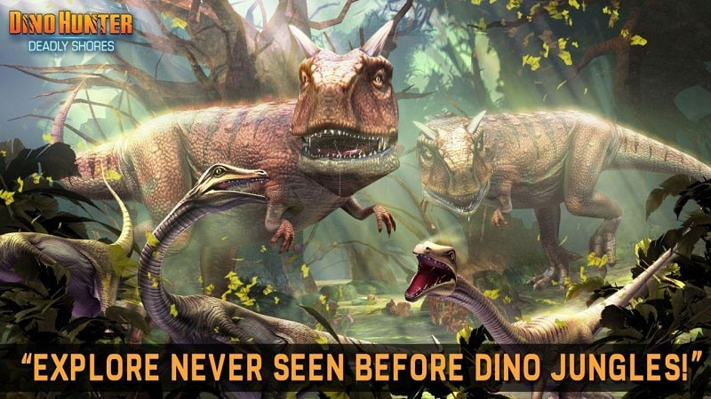 Earning attractive rewards in Dino Hunter: Deadly Shores MOD APK