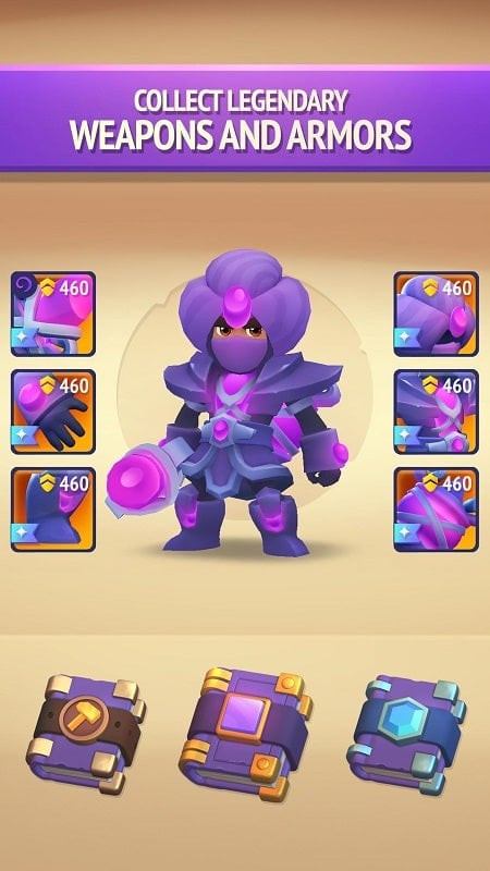 Nhân vật Nonstop Knight 2 với trang bị đầy đủ