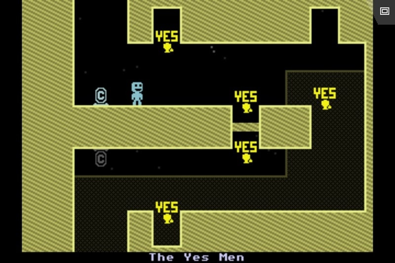 VVVVVV Character Navigating Obstacles