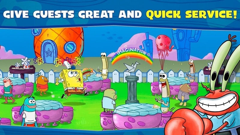 Characters in SpongeBob: Krusty Cook-Off MOD APK