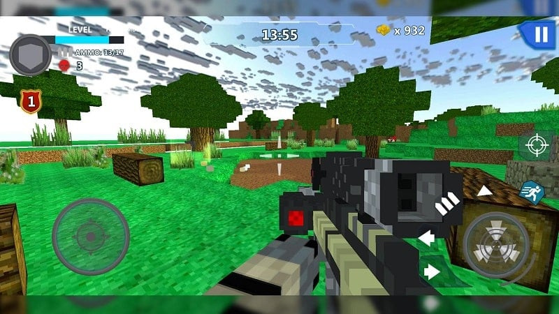 Fast-paced combat in Cube Wars Battle Survival MOD