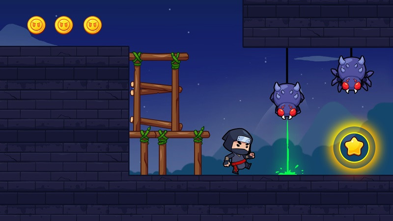 Ninja Stupid MOD APK battling enemies screenshot