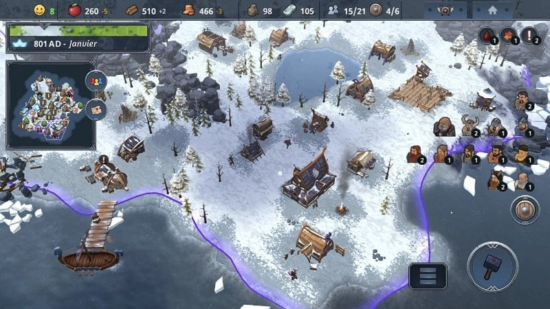 Northgard screenshot showing winter environment