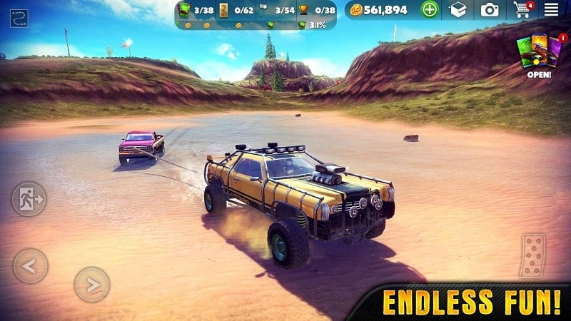 A truck transporting cargo in OTR Offroad Driving Game, showcasing the game's transport missions.