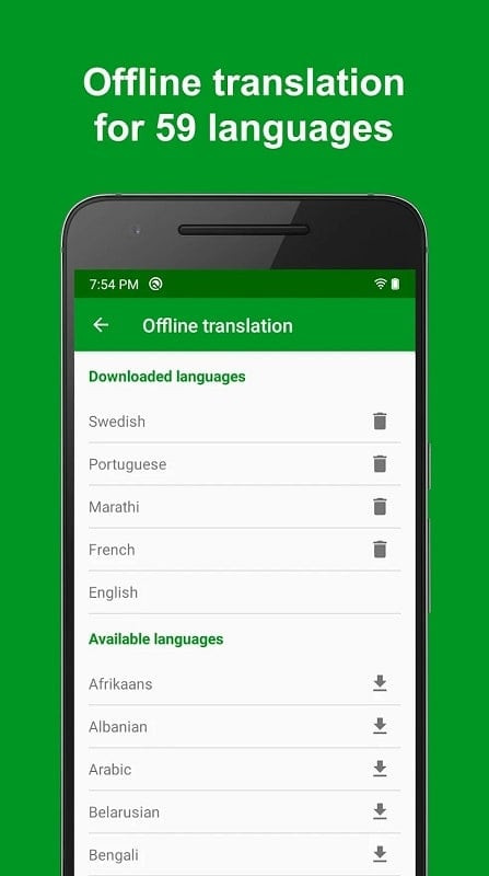 Offline Language Translator MOD APK interface