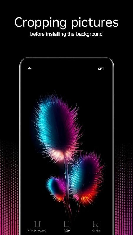 OLED Wallpapers 4K MOD APK on an Android phone