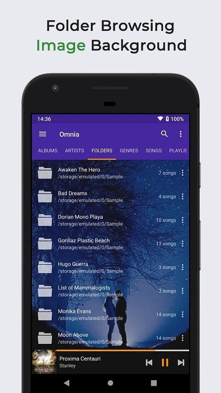 Omnia Music Player Organized Playlists