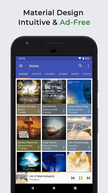 Omnia Music Player Screenshot