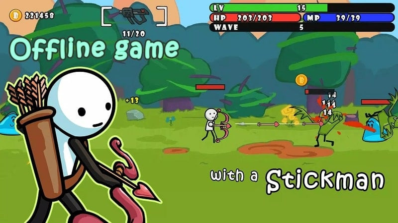 One Gun: Stickman with cat companion