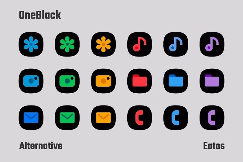 OneBlack Icon Pack Mod APK Features