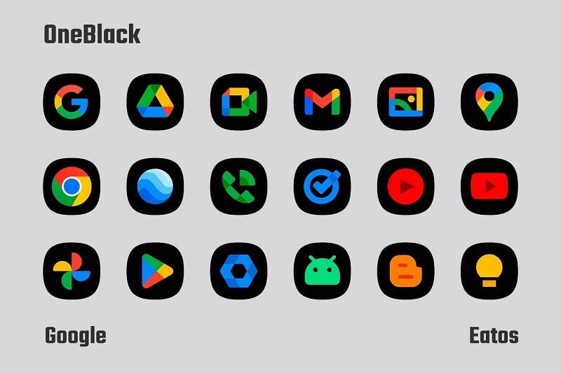 OneBlack Icon Pack Mod APK Screenshot