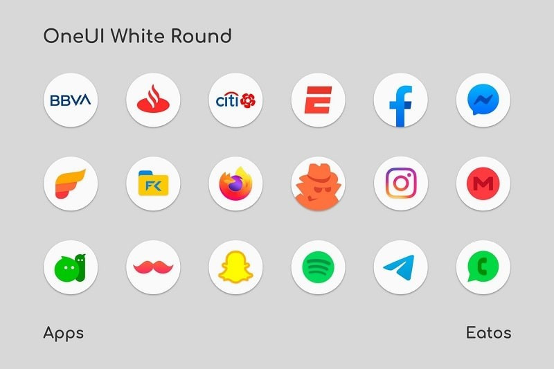 OneUI 3 White Round Icon Pack mod free