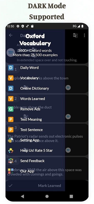 Oxford Vocabulary MOD APK interface showcasing vocabulary