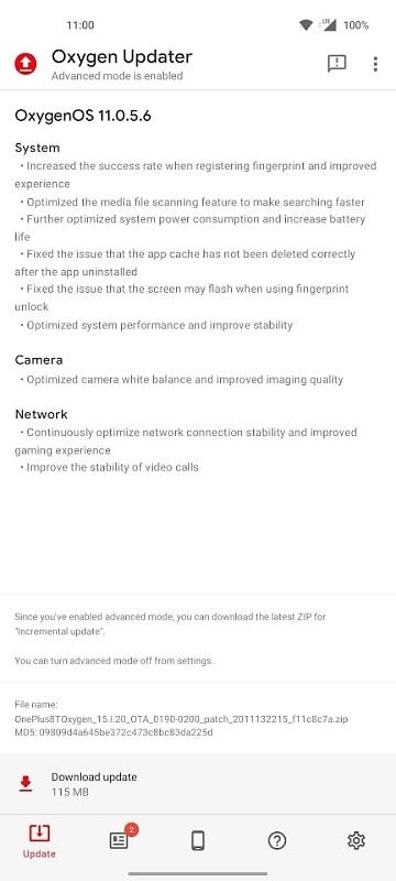 Oxygen Updater MOD APK - Updating the operating system