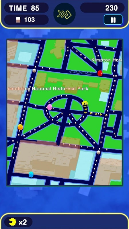 PAC-MAN GEO MOD APK map selection