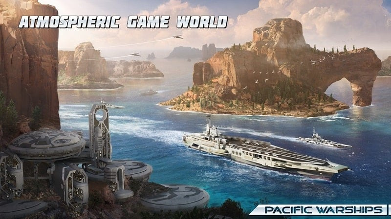 Pacific Warships Naval PvP Map Screenshot